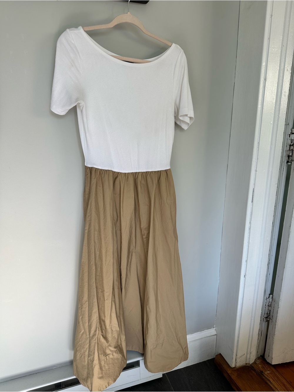 Women’s Two-Tone Gap Midi Skirt Dress with Pockets, Petite M,